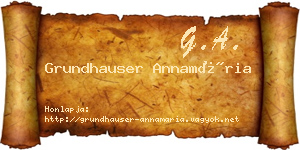 Grundhauser Annamária névjegykártya